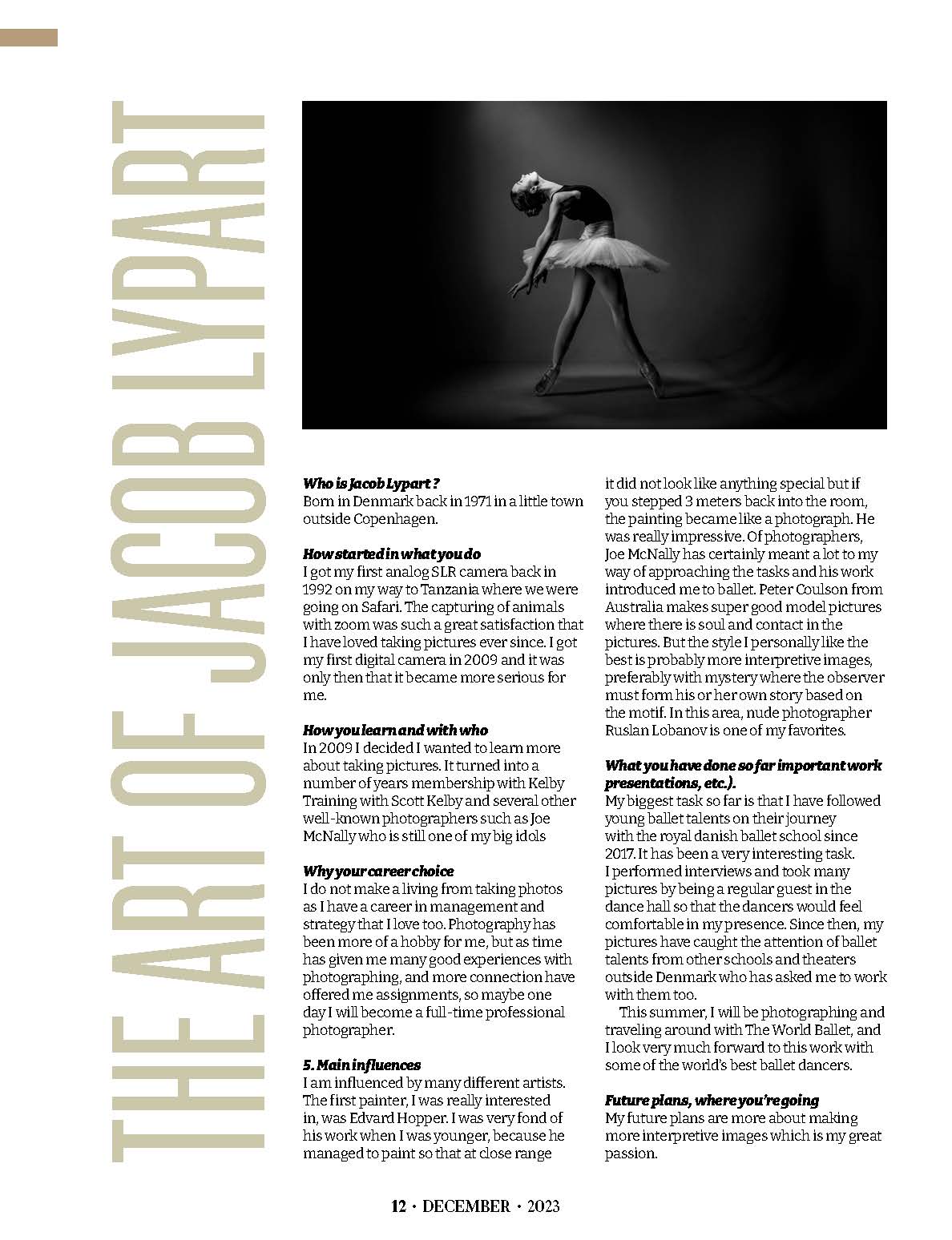 Lifestyle Plus Magazine - December 2023 - The Art of Jacob Lypart