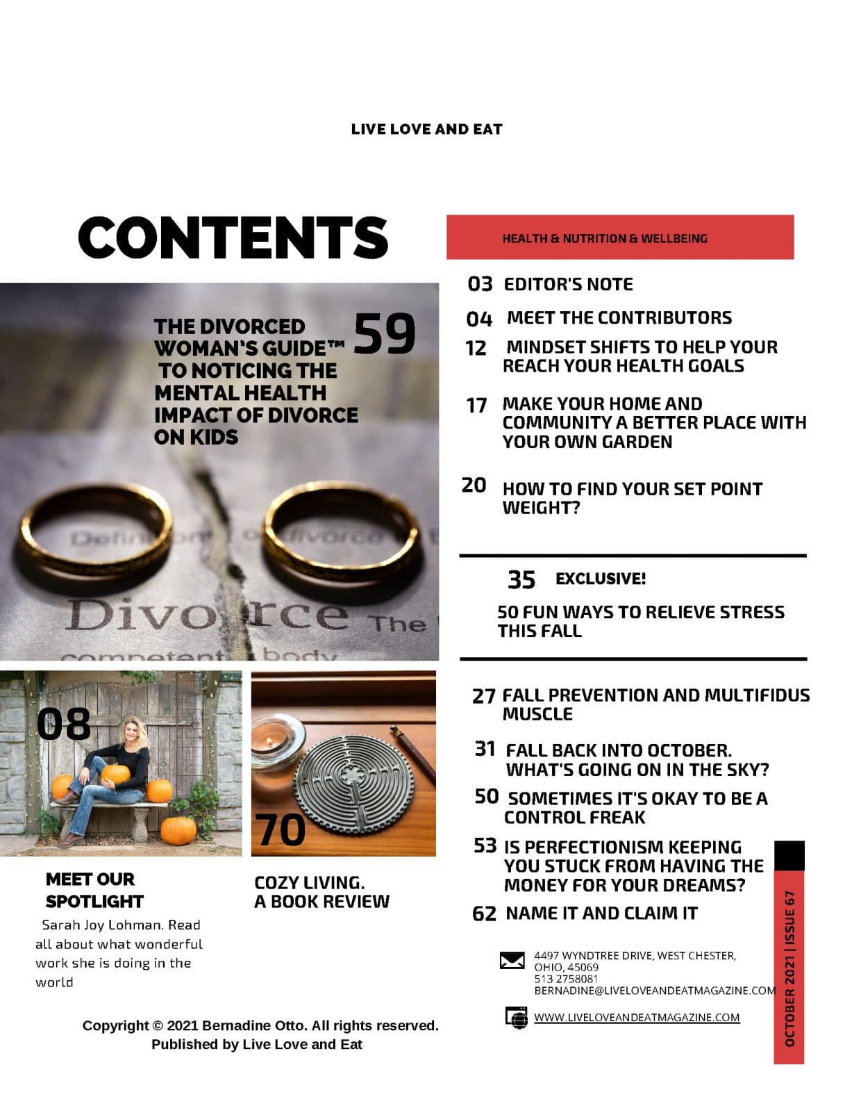 Live Love and Eat Magazine - October 2021