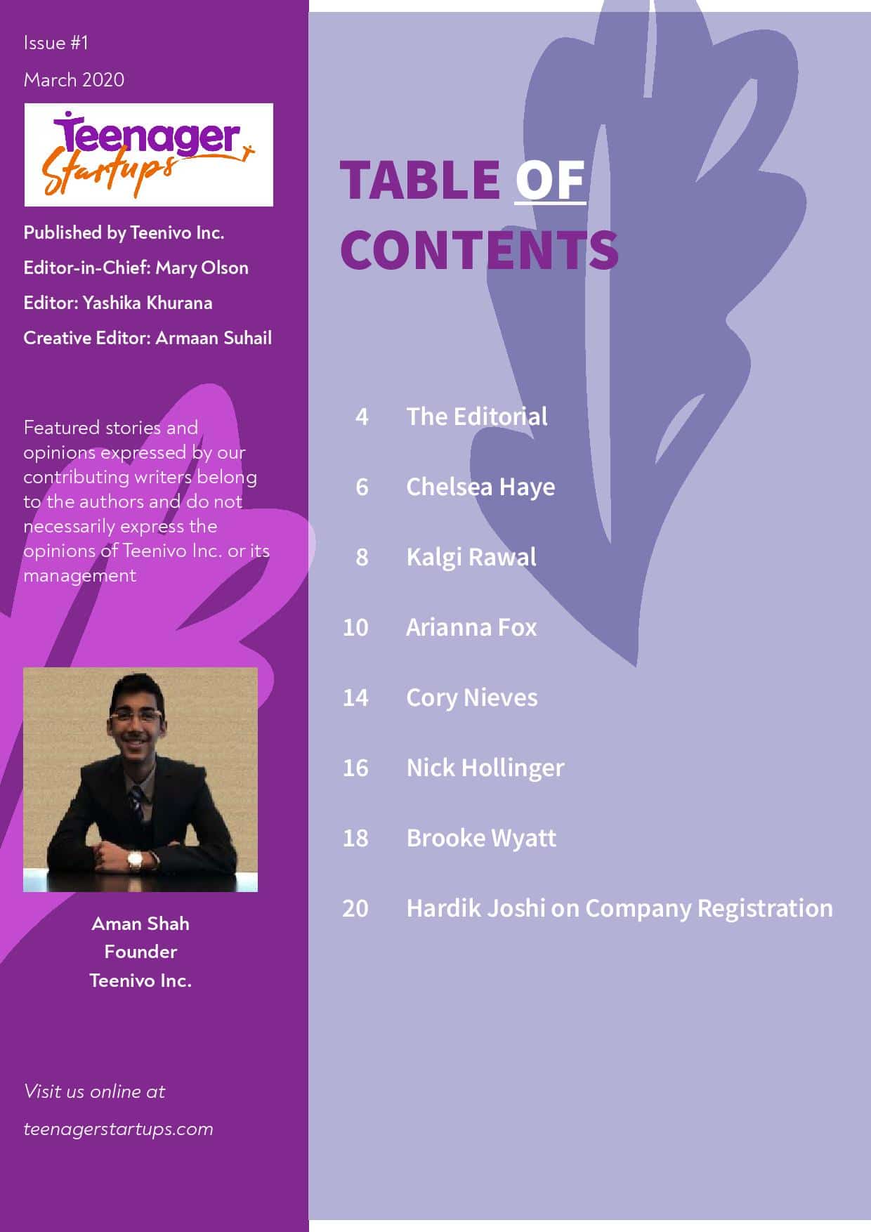 Teenager Startups Magazine - March 2020