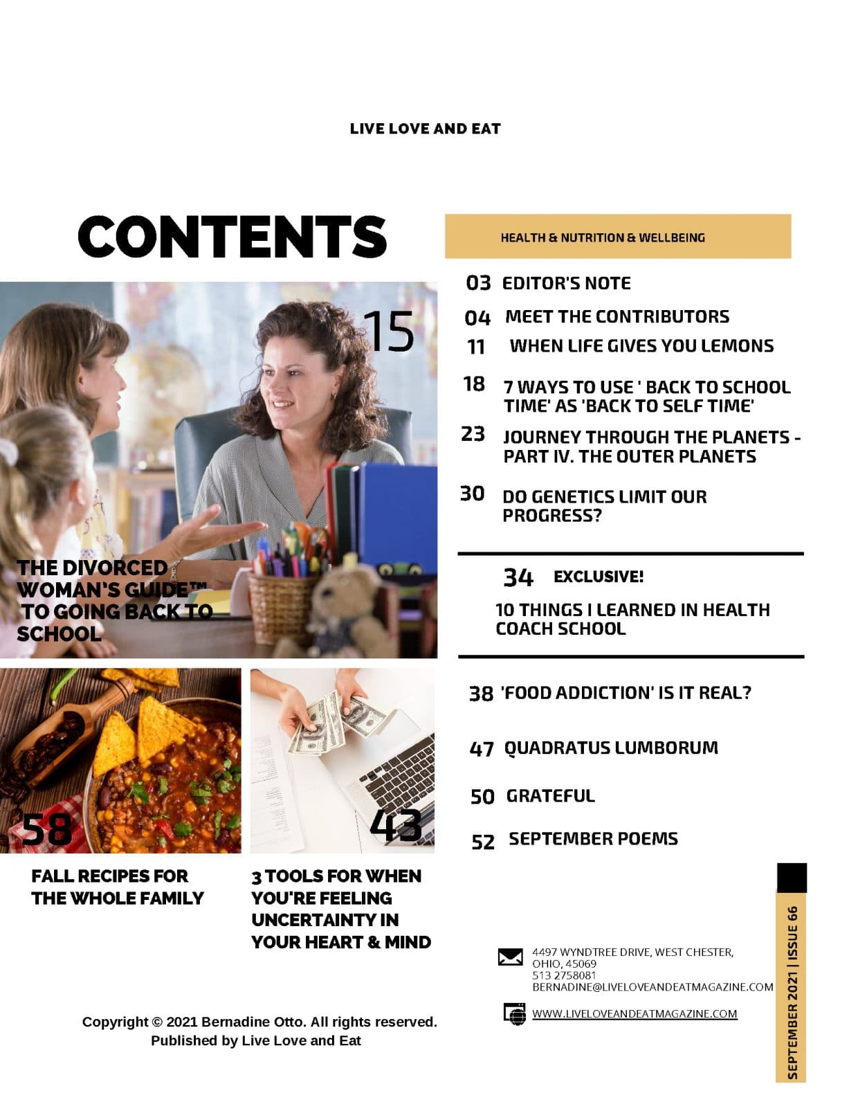 Live Love and Eat Magazine - September 2021