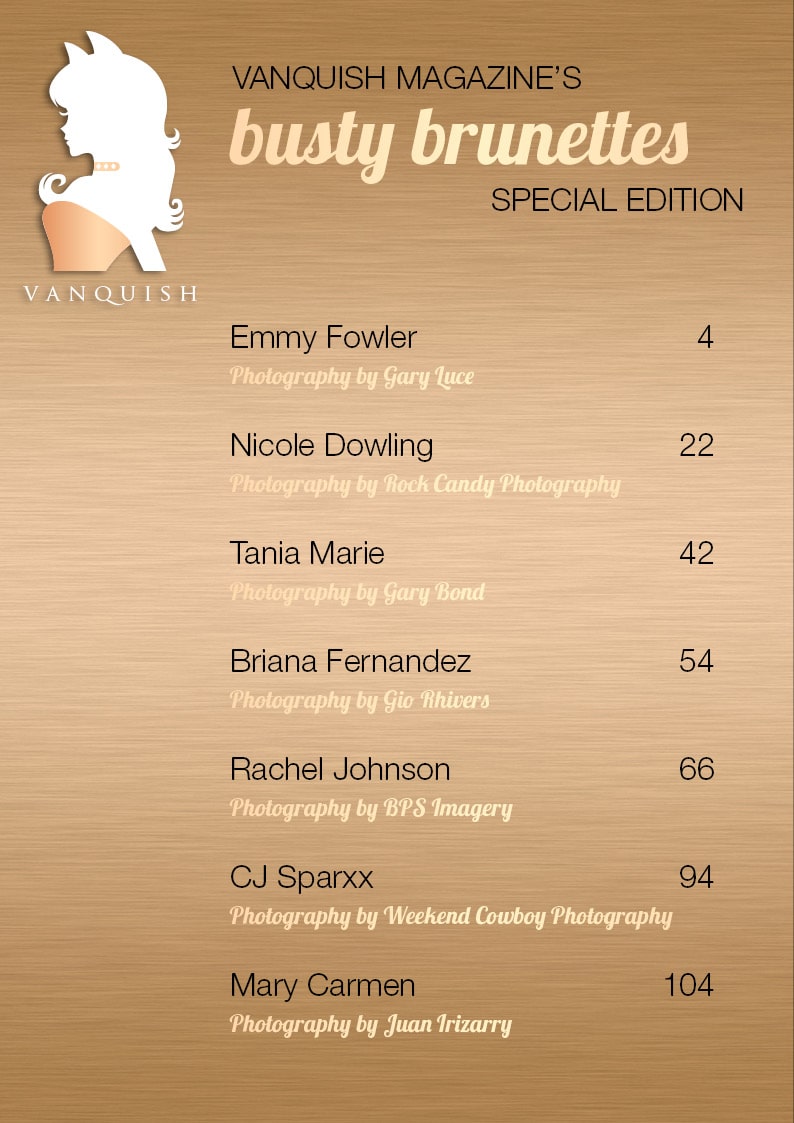 Vanquish Magazine - August 2019 - Busty Brunettes Special Edition - CJ Sparxx