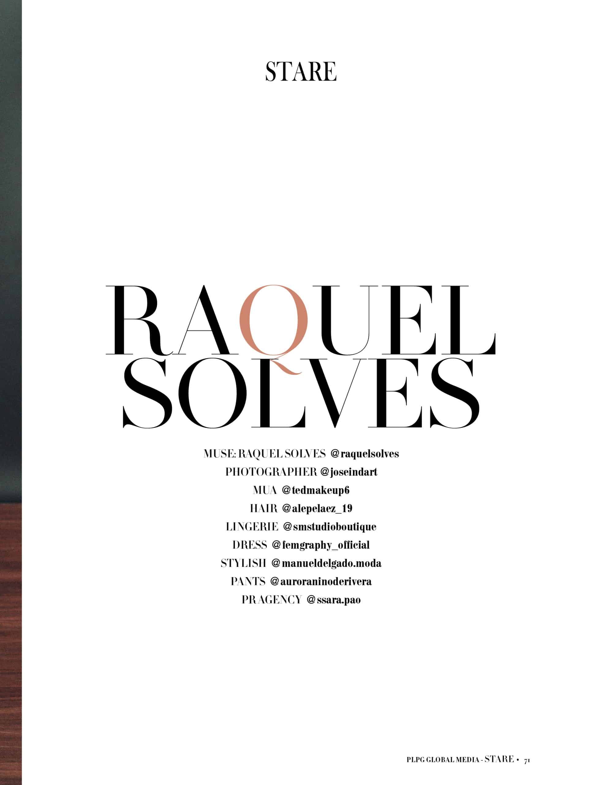 Stare Magazine - May 2024 - Raquel Solves