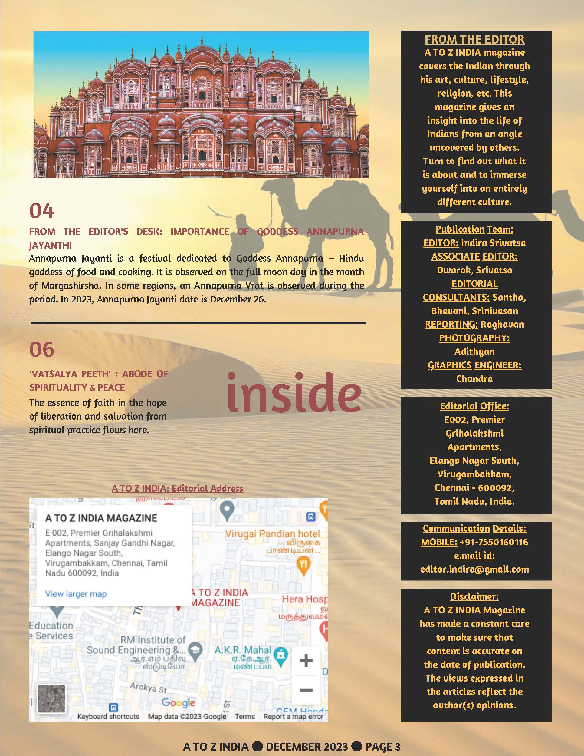 A to Z India Magazine - December 2023 - Merry Christmas 2023