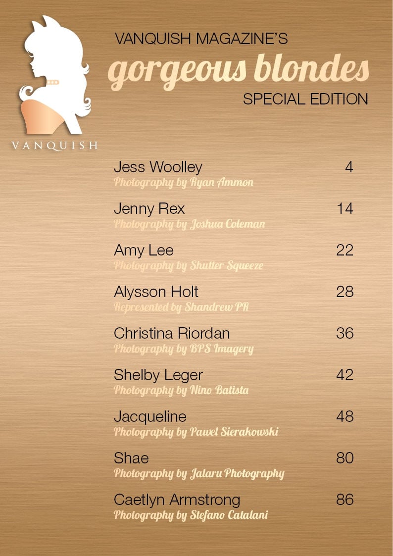 Vanquish Magazine - Gorgeous Blondes - Jacqueline - Issue 2