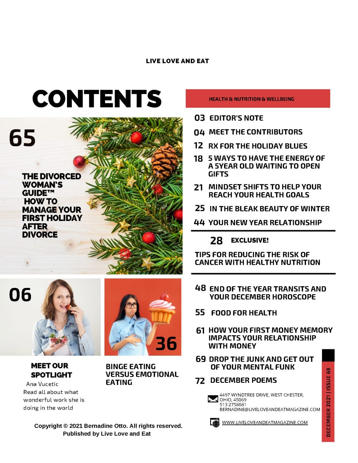 Live Love and Eat Magazine - December 2021