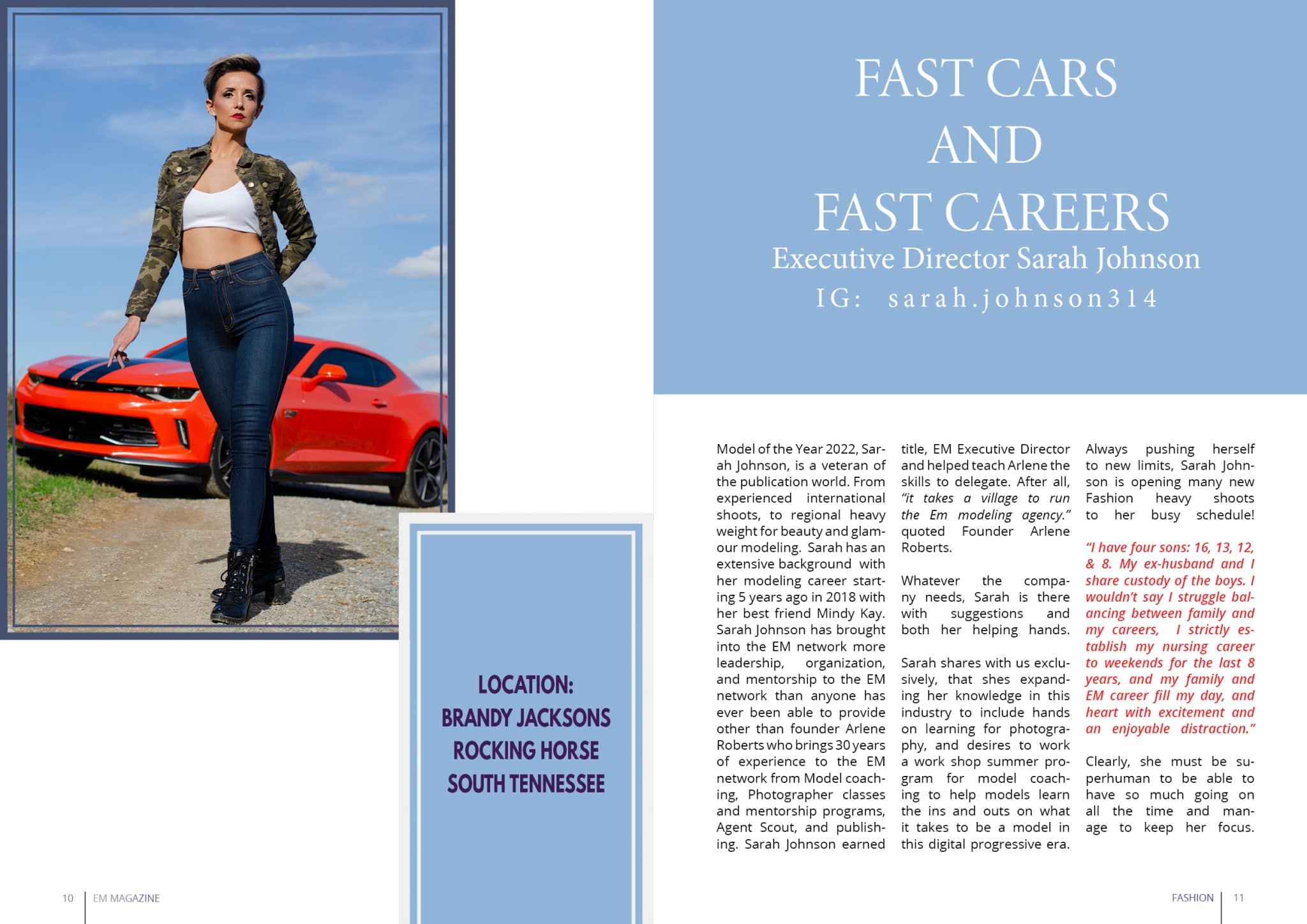 EM Magazine - Model of the Year 2022 - Sarah Johnson