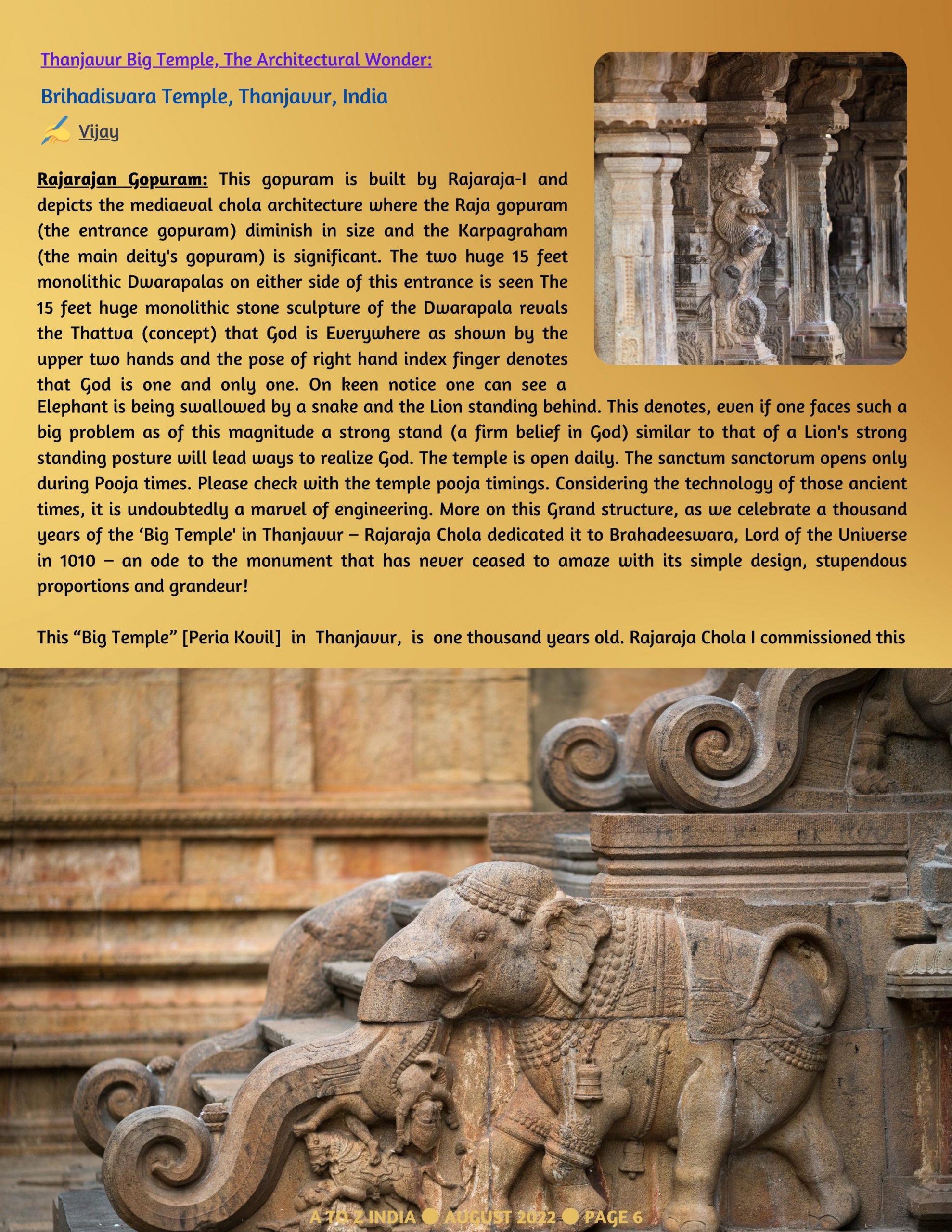 A to Z India Magazine - August 2022