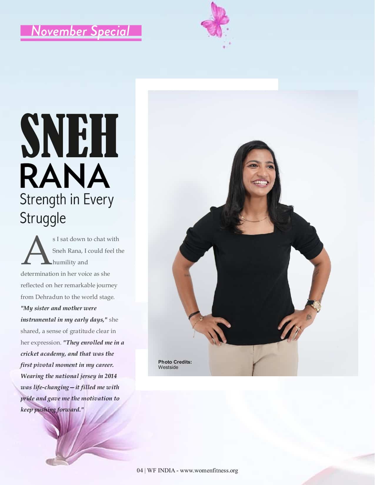 Women Fitness India Magazine - November 2024 - Sneh Rana